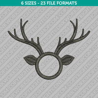 Reindeer Monogram Embroidery Design - 6 Sizes - INSTANT DOWNLOAD 