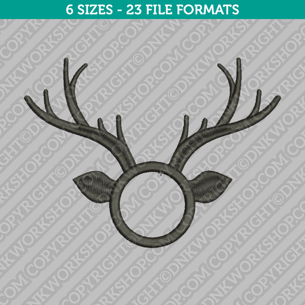 Reindeer Monogram Embroidery Design - 6 Sizes - INSTANT DOWNLOAD 