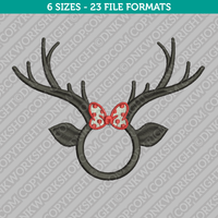 Reindeer Monogram Frame Embroidery Design - 6 Sizes - INSTANT DOWNLOAD 