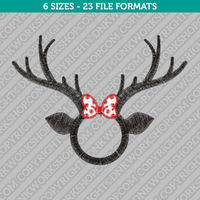 Reindeer Monogram Frame Embroidery Design - 6 Sizes - INSTANT DOWNLOAD 