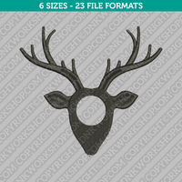 Reindeer Monogram Frame Machine Embroidery Design - 6 Sizes - INSTANT DOWNLOAD 