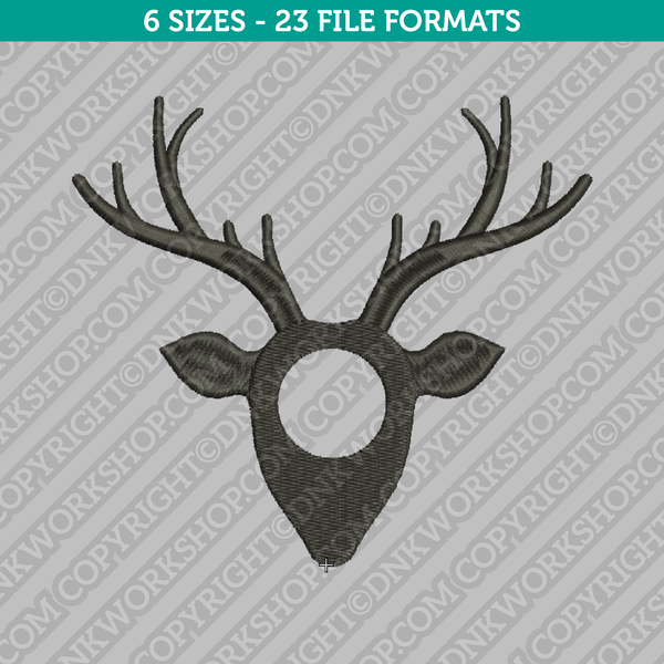 Reindeer Monogram Frame Machine Embroidery Design - 6 Sizes - INSTANT DOWNLOAD 