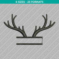 Reindeer Split Monogram Frame Embroidery Design