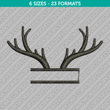 Reindeer Split Monogram Frame Embroidery Design