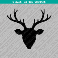 Reindeer Deer Head Embroidery Design - 6 Sizes - INSTANT DOWNLOAD 