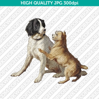 Retro Classic Vintage Printable Wall Art Watercolor Painting Animal Dog