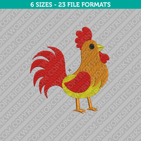 Rooster Embroidery Design - 6 Sizes - INSTANT DOWNLOAD 