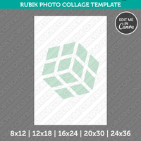 Rubik's Cube Photo Collage Template Canva PDF