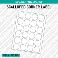 Scalloped Corner Label Template SVG Vector Cricut Cut File Clipart Png Eps Dxf