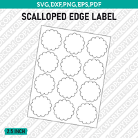 Scalloped Edge Label Template SVG Vector Cricut Cut File Clipart Png Eps Dxf