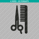 Scissors and Comb Barber Shop Embroidery Design