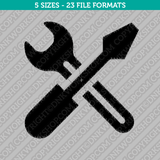 Screwdriver and spanner tools Embroidery Design - 5 Sizes - INSTANT DOWNLOAD 