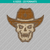 Sheriff Cowboy Skull Embroidery Design 