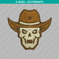 Sheriff Cowboy Skull Embroidery Design 