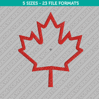 Simple Maple Leaf Embroidery Design - 5 Sizes - INSTANT DOWNLOAD