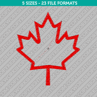 Simple Maple Leaf Embroidery Design - 5 Sizes - INSTANT DOWNLOAD