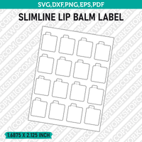Slimline Lip Balm w Perforated Tab Label Template SVG Vector Cricut Cut File Clipart Png Eps Dxf