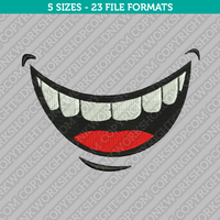 Smiley Mouth and Teeth Embroidery Design - 5 Sizes - INSTANT DOWNLOAD 