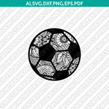Soccer Mandala Zentangle SVG Cricut Cut File Clipart Png Eps Dxf Vector