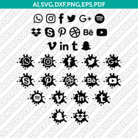 Social Media Youtube Twitter Facebook Instagram Whatsapp Pinterest SVG Cricut Cut File Clipart Png Eps Dxf Vector