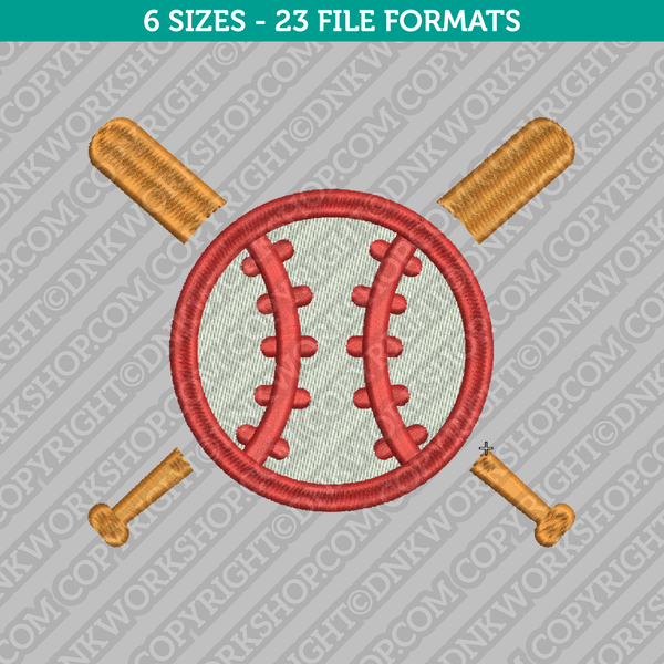Softball Baseball Embroidery Design - 6 Sizes - INSTANT DOWNLOAD 