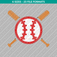 Softball Baseball Embroidery Design - 6 Sizes - INSTANT DOWNLOAD 