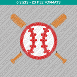 Softball Baseball Embroidery Design - 6 Sizes - INSTANT DOWNLOAD 