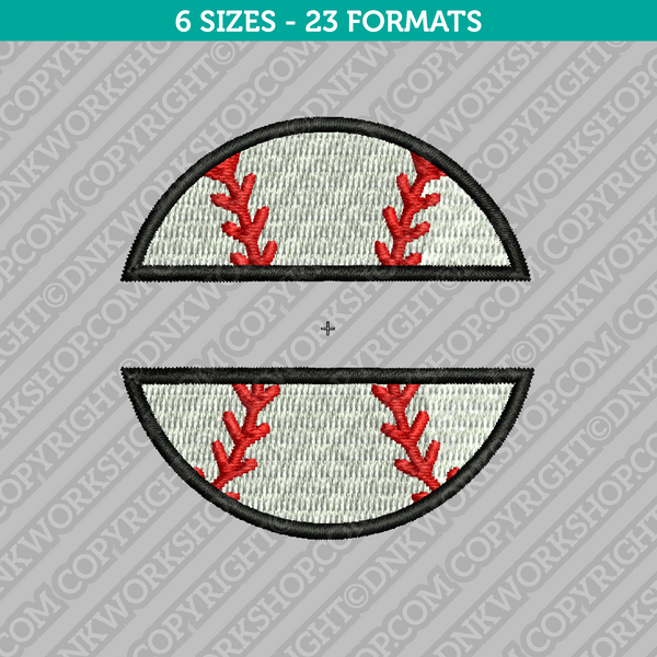 Softball Baseball Split Monogram Frame Embroidery Design