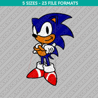 Sonic the Hedgehog Embroidery Design - 5 Sizes - INSTANT DOWNLOAD