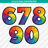 Spectrum Colors Spectral Rainbow Numbers SVG Cut File Vector Silhouette Cameo Cricut Clipart Png Dxf Eps