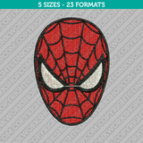 Spiderman Head Face Embroidery Design