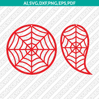 Spiderweb Earring SVG Vector Silhouette Cameo Cricut Laser Cut File Dxf Eps Clipart Png