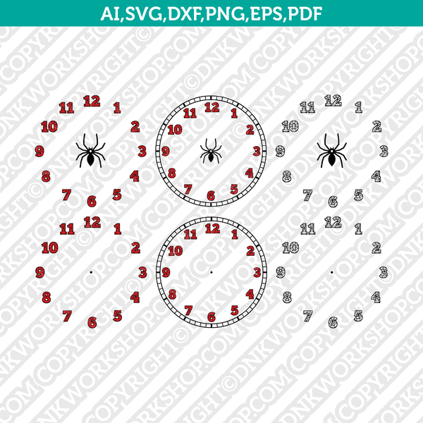 Spiderweb Spiderman Clock Face Template SVG Cut File Cricut Silhouette Cameo Clipart Png Eps Dxf Vector