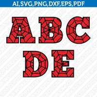 Spiderman Spider Web Numbers SVG Vector Cricut Cut File Birthday Party