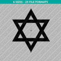 Star of David Embroidery Design - 6 Sizes - INSTANT DOWNLOAD 