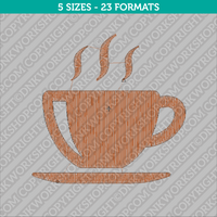 Steaming Coffee Cup Embroidery Design