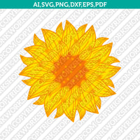 Flower Sunflower SVG Cut File Cricut Vector Sticker Decal Silhouette Cameo Dxf PNG Eps
