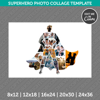 Superhero Photo Collage Template Canva PDF