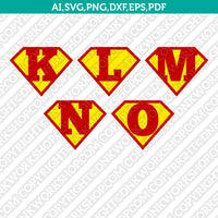 Superhero Superman Letters Font Alphabet Lettering Birthday Party SVG Vector Silhouette Cameo Cricut Cut File Clipart Png Dxf Eps