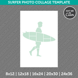 Surfer Surfing Photo Collage Template Canva PDF