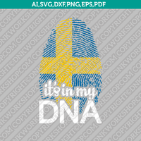 Sweden Its In My DNA Fingerprint SVG Vector Silhouette Cameo Cricut Cut File Clipart