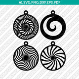 Wood Leather Acrylic Swirl Koru Spiral Earring Template SVG Pendant Cricut Laser Cut File Vector Png Eps Dxf