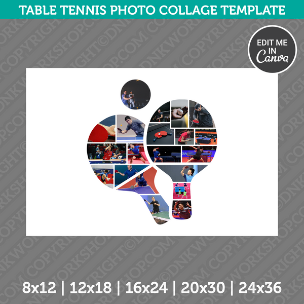 Table Tennis Photo Collage Template Canva PDF