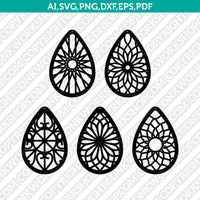 Teardrop Ornament Earring template Laser Cut File Vector Clipart Png Dxf Eps