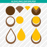 Circle Teardrop Stacked Leather Earring Template SVG Laser Cut File Silhouette Cameo Cricut