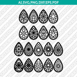 Teardrop Ornament Earring template Laser Cut File Vector Clipart Png Dxf Eps