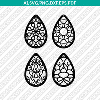 Teardrop Ornament Earring template Laser Cut File Vector Clipart Png Dxf Eps