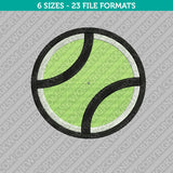 Tennis Ball Embroidery Design - 5 Sizes - INSTANT DOWNLOAD