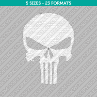 The Punisher Embroidery Design 