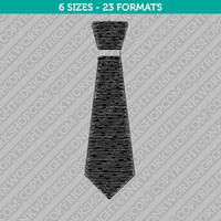 Tie Necktie Embroidery Design